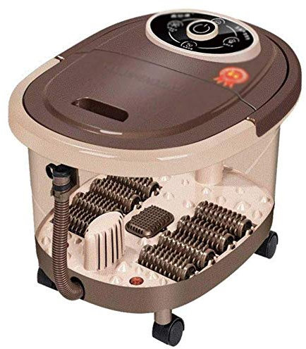 Masseur de bain spa pour pieds avec chaleur et massage et jets à bulles, boule de massage Shiatsu motorisée + rouleau de maïs motorisé + pierre de pédicure rotative, lumière rouge, durée et