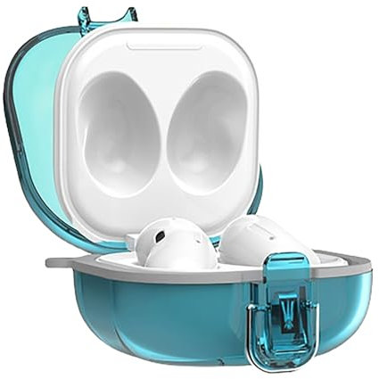 GIOPUEY Rigida Cover Compatibile con Samsung Galaxy Buds FE/Buds Pro/Buds Live/Buds 2/Buds 2 Pro, Clear PC Custodia, Non ingiallente Case Cover - Blu