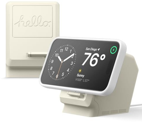 elago M4 Ladeständer Kompatibel mit MagSafe Ladegerät – Klassisches Monitor Design, iOS 17 Standby-Modus, Premium Silikon, Kompatibel mit iPhone 17/16/15/14/13/12 Serie [Ladegerät Nicht enthalten]