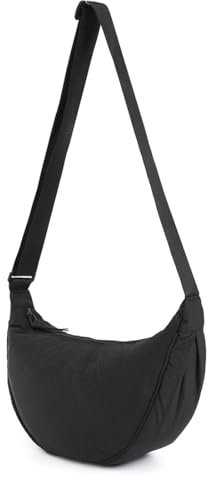 WKRTDY Borsa a tracolla da donna in nylon, con forma mezzaluna, tracolla regolabile e stile moderno, Ideale per il tempo libero, viaggi e lavoro, 1pcs Prodotto singolo di alta qualità