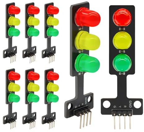APKLVSR 8 x LED Ampel Modul,3,3-5V 8mm Creative DIY Mini-Ampel Modul,Mini LED Ampelmodul Kompatibel mit Arduino