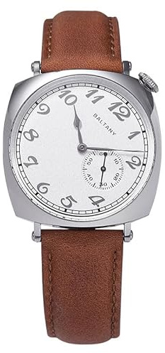 NIADI Baltany Sub-Second Hommage Uhr Möwe Edelstahl Lachsfarbe Quadratisches Gehäuse Herren Armbanduhr