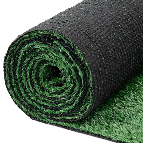 TAPISO Natural Gazon Synthétique Extérieur au Mètre Tapis Gazon Pelouse Artificielle Terrasse Balcon Jardin Vert Naturel Résistant aux Intempéries Épaisseur 6 mm 100 x 100 cm
