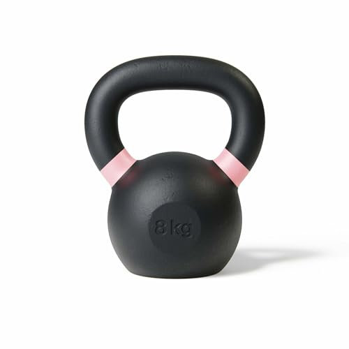 Trym Kettlebell - Gewicht 4 kg bis 32 kg, Farbige Gewichtsmarkierung, Pulverbeschichtet, Matt, aus Gusseisen, Schwarz - Profi Schwunghantel, Kugelhantel, Kugelgewicht, Fitness, Krafttraining, Workout