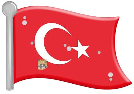 Taffstyle Anstecker mit Led Blinklicht inkl. Batterie Fahne Fähnchen Fussball Basketball Handball EM WM Pin Fan Artikel Länderflagge Fanartikel Land Flagge Party Türkei