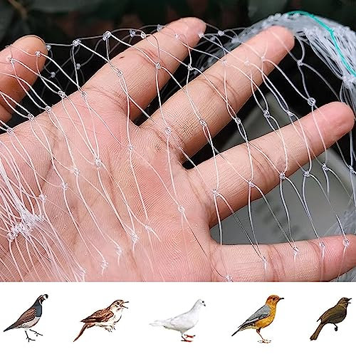 Vogelschutznetz Engmaschig Vogelnetz für Garten, Nylon Vogelnetz Stabil Obstbaumnetz, Pflanzenschutznetz für Gemüse, Garten und Teich, Gartennetz - Durchscheinend(Size:7m x 10m)