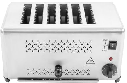 Levkitch Grille-Pain Maison 6 Fentes Multifonctionnel Bread Grille-Pain avec 5 Régulateurs de Température 3 Modes de Grillage (2, 4 ou 6 Tranches)