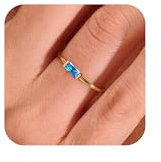 Aidenn Geburtsstein Ringe Gold für Frauen Damen,14K Vergoldet, Stapelbarer Tansanit Ring für Mädchen, Geschenke zum Geburtstag der Mütter, Verlobungs, Hochzeits und Versprechensringe Schmuck 57cm