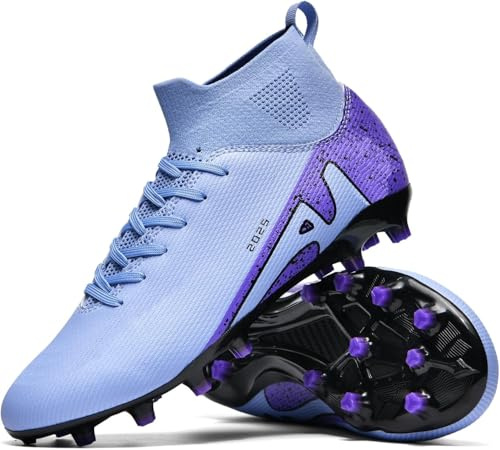 Kmrlofiy Fußballschuhe Herren Professionelle Fußballschuhe High Top Spike Cleats Fussballschuhe Outdoor Sport Athletics Herren Junge Sportschuhe Trainingsschuhe (ZQX-2, 45EU)