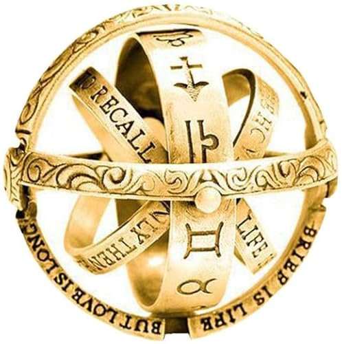 Vintage astronomische Kugel Kugelring faltbare kosmische Fingerringe Unisex Paar Liebhaber Geschenk