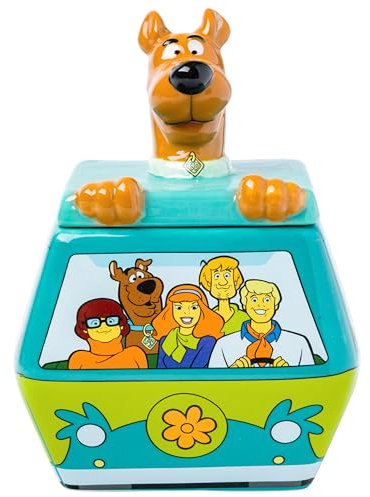 Silver Buffalo Scooby Doo Mystery Machine mit Shaggy, Velma, Fred und Daphne 3D geformte Keramik-Keks-Snack-Dose (XS)