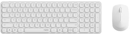 Rapoo 9310M kabelloses Tastatur-Maus Set Wireless Deskset 2400 DPI Sensor bis zu 12 Monate Batterielaufzeit flaches Aluminium Design DE-Layout QWERTZ PC & Mac - weiß