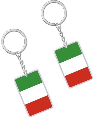 Petite Pine 2 Packungen Italien Flagge Schlüsselanhänger, Acryl italienischer Schlüsselanhänger Keychain Italy