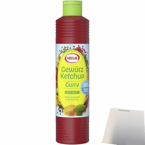 usy Bundle für Hela Curry Gewürz-Ketchup delikat 30% weniger Zucker (800ml Flasche) + usy Block