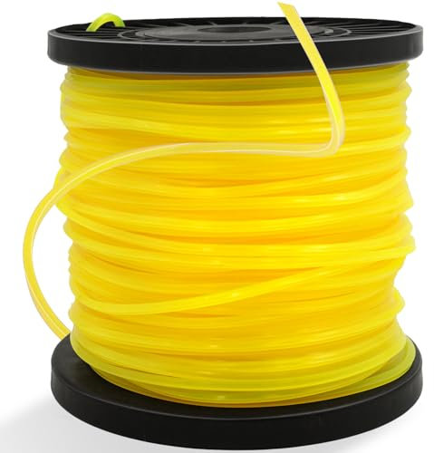 Zeqeey Filo per Decespugliatore in Nylon Linea di Taglio Quadrata, 2,4 mm x 100 m, per Tosaerba Erbacce e Giardino, 0,095 Pollici, Dimensioni diagonali 3,4 m