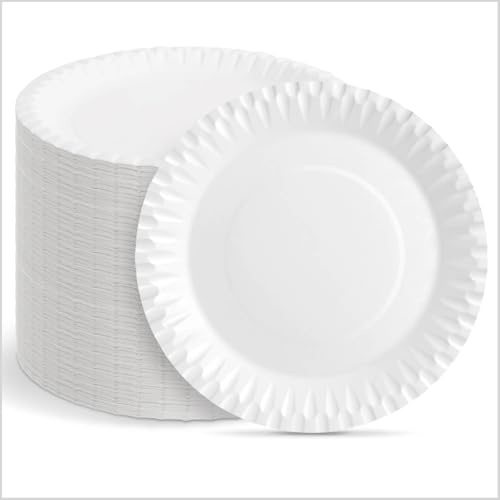 Maxi Products - 500 Platos de Cartón Desechable - Ø 18 cm - Plato Vajilla - Plato Redondo Cartón Desechable - Platos para Catering, Eventos y Celebraciones - APTO ALIMENTARIO