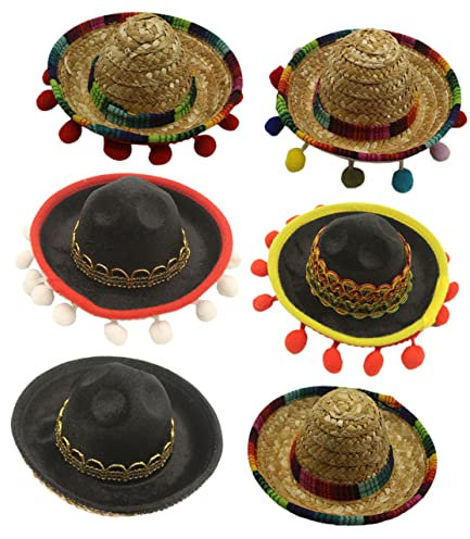 BESPORTBLE 6pcs Mexican Straw Sombrero Hats for Boys and Girls Adults Party Decorations Straw Cowboy Hat Women Bulk Buy