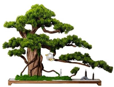 RUNZE765Z künstliche Pflanzen Große Künstliche Bonsai Baum Eingang Wohnzimmer Ornamente Willkommen Kiefer Gefälschte Pflanzen Simulierte Kiefer