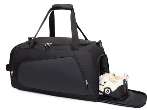 Gym Bag with Shoe Compartment & Wet Pockets for Men/Women,Waterproof Sports Duffle Bags for Workout/Fitness/Travel(20x11x11)