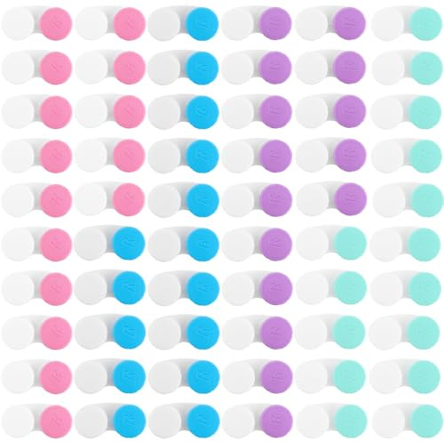 YAYODS Lot de 60 Étui à Lentilles de Contact Coloré - Boîte à Lentilles Portable et Étanche - Récipient de Stockage pour Lentilles Souples - Accessoire de Voyage pour Maison et Bureau - Multicolore