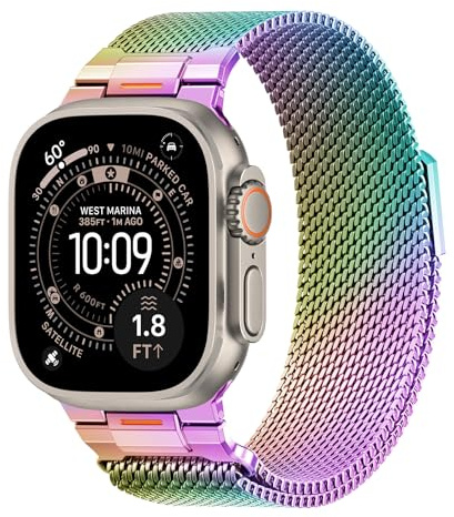 Milanesa Magnética Repuesto Correa para Apple Watch Ultra 3/2 Band 49mm 46mm 45mm 44mm 42mm 41mm 40mm 38mm Hombre,Milanaise Acero Inoxidable Metálico Correas para iWatch 11 10 9 8 7 6 5 4 3 SE 3/2