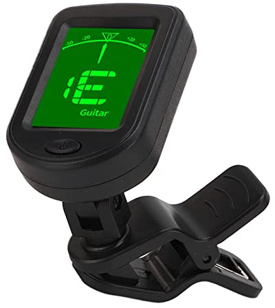 Clip on Guitar Tuner für akustische E -Gitarre, Ukulele, Geige, Bass, großes, klares LCD -Display für Gitarrenstimmen, chromatischer Tuner