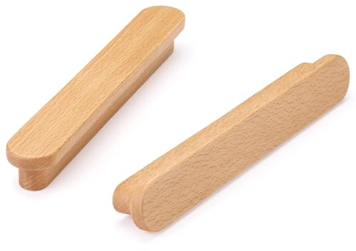 Ndjiloik 6 Piezas Tiradores de Muebles Madera Tiradores de Cajones para Armarios Cajones Muebles Cocinas Con Tornillo Distancia del Agujero 160mm