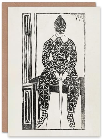 Artery8 Samuel J De Mesquita Art Card Harlequin Clown Portrait