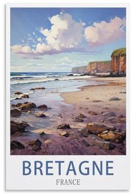 EZMLFA Peinture par Numéros Bretagne Frances Inclure Acrylique et pinceau, Loisirs Activités D'art Artisanales Kit Paint by Numbers 20x30cm