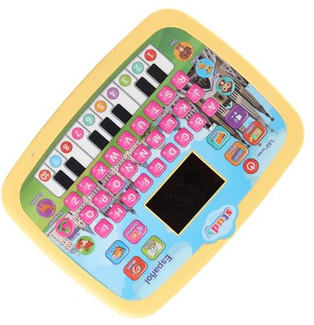 Acouto LED-Spanisch-Lerntablett für Kleinkinder, Frühe Bildung, Alphabet, Wörter, Zahlen, Mathematik, Lernen, Elektronisches Spanisch-Lernspielzeug, Grün, Schnittstelle für Kleinkinder, das EIN