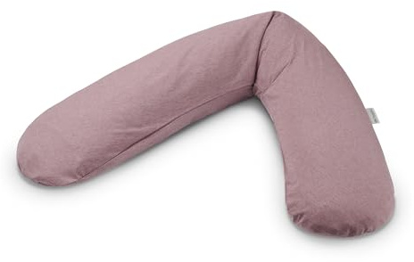 Theraline Das Original Schwangerschaftskissen zum Schlafen, Seitenschläferkissen mit Bezug, Komfortkissen mit Perlenfüllung, Body Pillow & Pregnancy Pillow (Melange Rosenholz)