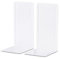 MAUL Buchstütze Registraturstütze aus Metall (2er Pack) | Bücherhalter, Organzier für Kinder, Bücher, Büro, Regal | Bücherstütze aus stabilem Metall im stilvollen Design | 14x12x24cm | Weiß