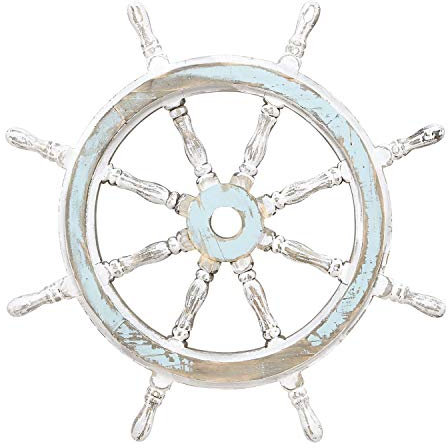 Deco 79 Holz Schiff Rad Nautical Maritime Decor, 24