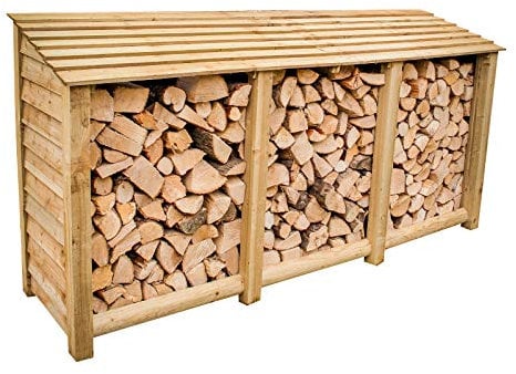 The Garden Supplies Centre Extra Large Heavy Duty Pressure Treated Log Store, Holds Up To 2 Cubic Metres Of Logs, Wooden, Natural, Pressure Treated Light Green
