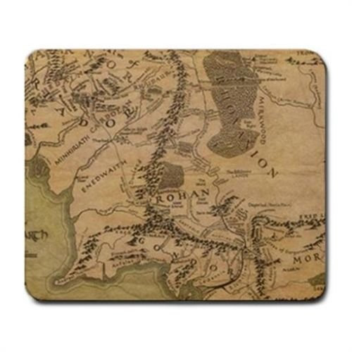 Map Of Middle Earth Realm Lord Of The Rings Mouse Mat Pad Mousepad