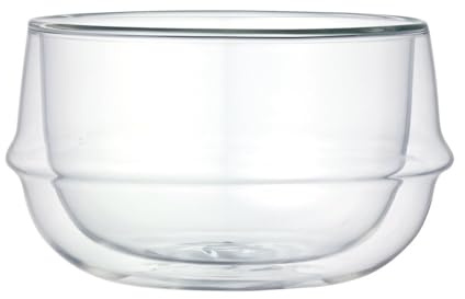 Kinto 23110 Kronos Double Wall Soup Bowl, 11oz (330ml), Heat Resistant Glass, Microwave and Dishwasher Safe, Gift, Gift