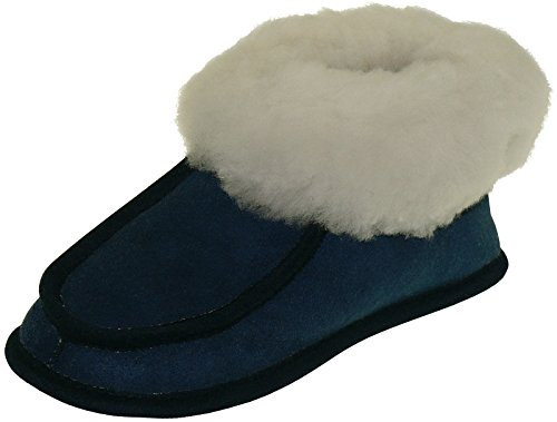 Harrys-Collection Hausschuhe aus Lammfell in 2 Farben von 25-48, Farben:Marine, Schuhgröße:41