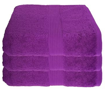 Julie Julsen 3er Pack Duschtuch 29 Farben erhältlich weich und saugstark 500gsm Öko Tex Lila 70 x 140 cm B-Ware