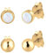 Elli Ohrringe Damen Set Kugel Geo Minimal Mondstein in 925 Sterling Silber vergoldet
