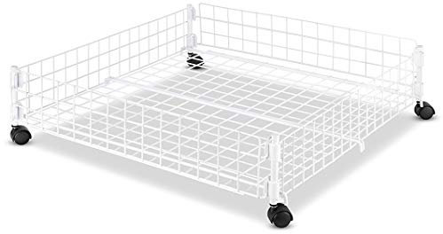 Whitmor Carrito de alambre blanco rodante debajo de la cama