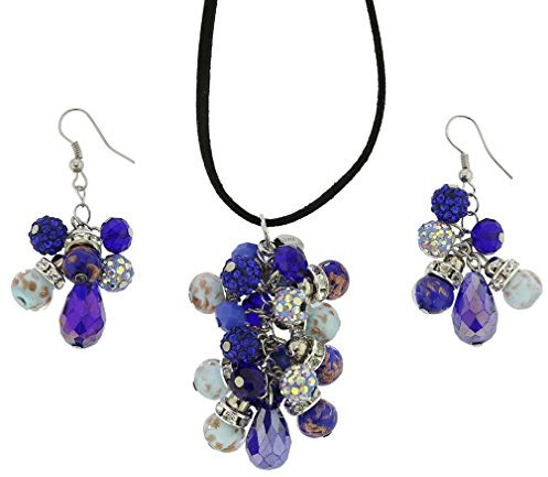 Glass Of Venice Venetian Charms Murano Halskette und Ohrringe Set - Blau