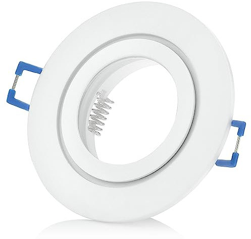 Sweet Led Einbaurahmen inkl. GU10 Fassung 230V IP44 Einbauleuchten-Rahmen Aluminium Einbauspots fürs Bad Möbelleuchten downlight spot – rund, Weiß