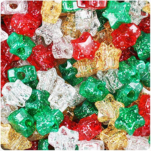 50 Christmas Star Pony Bead Mix (50 Sparkle Star)