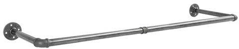 Natural Goods Berlin Kleider-Stange Pipe GARD Wall | Einfache Wand-Montage | Garderoben-Stange im Industrial Design | Kleider-Stangen aus Metall | DIY-Garderobe Temperguss | T30cm * B150cm
