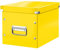 Leitz Click & Store Aufbewahrungsbox mit Deckel Mittel-Groß, Würfelbox für Regale im Wohnzimmer oder Büro, Transportbox aus 80 % recycelter Premium-Hartpappe, Stabile Metallgriffe, Gelb, 61090016