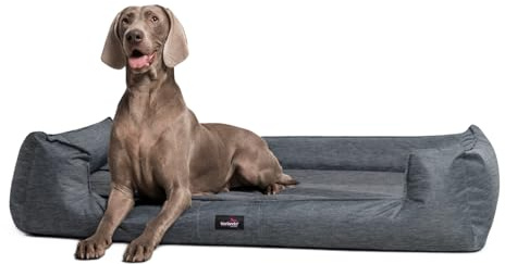 tierlando® Orthopädisches Hundebett Goofy für große Hunde XL bis XXXL mit waschbarerem Polyester-Bezug, ideal bei Gelenkproblemen Größe: 130x100cm | Farbe: 99L Dunkelgrau Meliert