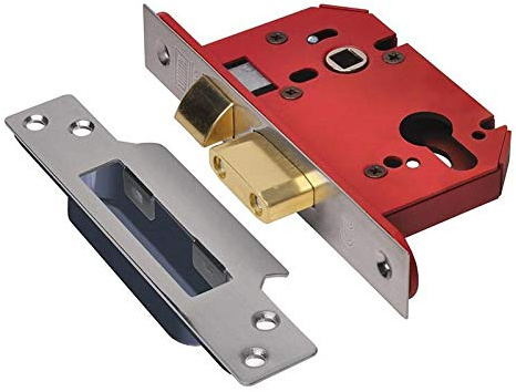 Union 22EU Euro Profile Cylinder StrongBOLT Sashlock - SSS Finish - Size 81