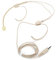 Microphone Casque 3,5 mm, Mini Micro à condensateur Suspendu binaural Portable Micro Serre-tête pour émetteur de Poche pour leturer d'église de scène - Beige