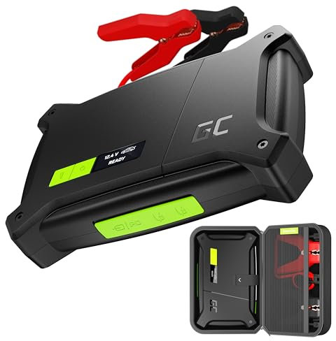Green Cell® GC PowerBoost Avviamento di Emergenza | 16000mAh 2000A | per motori 6L diesel 8L benzina | Portatile Jump Starter | Powerbank | Booster al Litio | Cavi di Avviamento | Caricabatterie
