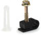 THE CIMPLE CO Ribbed Plastic Conical Anchors and Black Cable Screw Clips - for Concrete, Stucco, Brick, Drywall, and Similar - Kit of 50 Screw Clips, and 50 Anchors